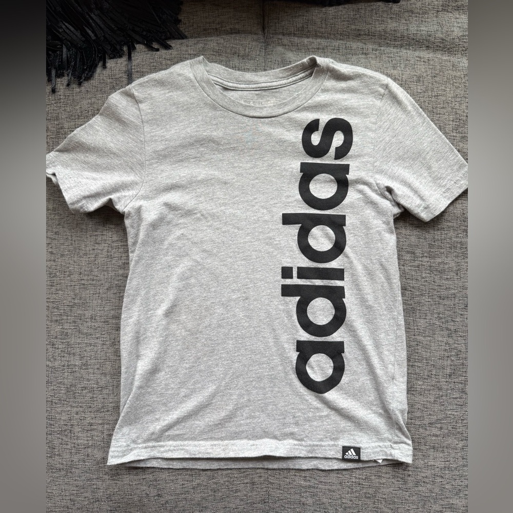 Adidas Heather Gray Tee with Subtle Logo